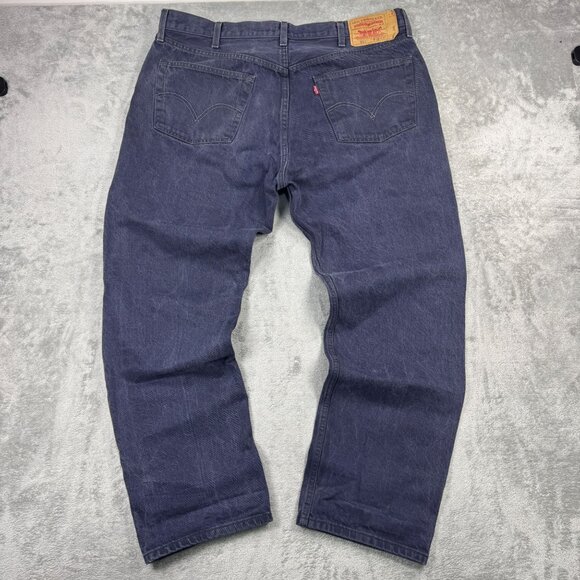 LEVIS 501xx Mens Regular Straight Leg Button Fly Denim Jeans Grunge Dark Wash - Picture 1 of 8